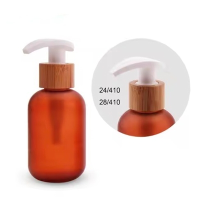 24/410 28/410 Cosmetic Bottle Bamboo Closure Wooden Lotion Pump
