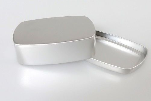 130g 96 * 70 * 29 Silver Square Aluminum Box For Soap Fragrance Ointment Medicine Packaging Metal Packaging Box