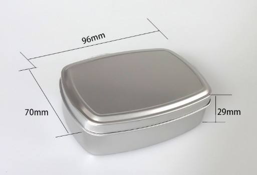 130g 96 * 70 * 29 Silver Square Aluminum Box For Soap Fragrance Ointment Medicine Packaging Metal Packaging Box