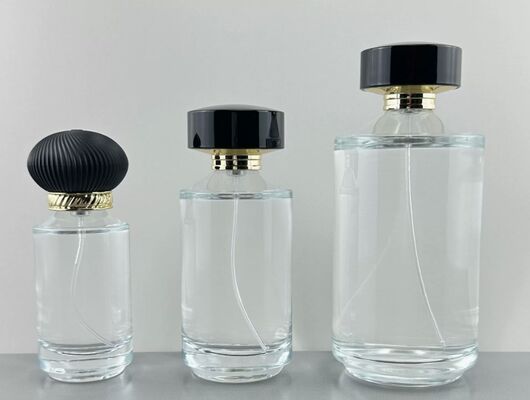 Refined Glass Perfume Bottle made for high end fragrance presentation with thick glass walls and precision cap fitting